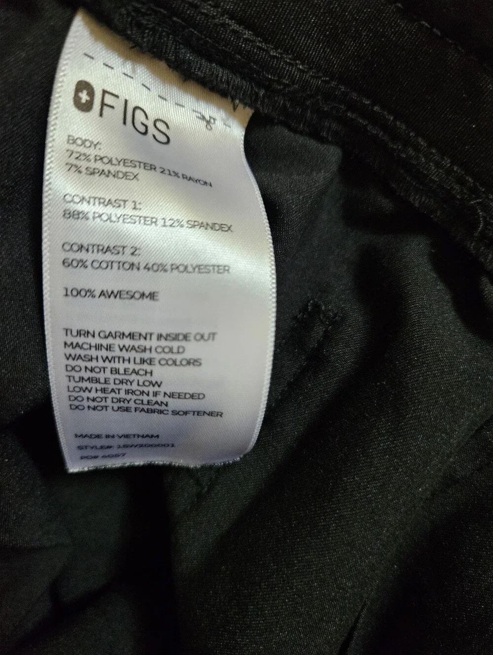 Figs Black Joggers
